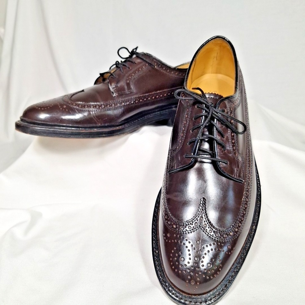 Florsheim Imperial 8 E Oxford Wingtip Oxblood Leather Shoes Nailed Soles Classic